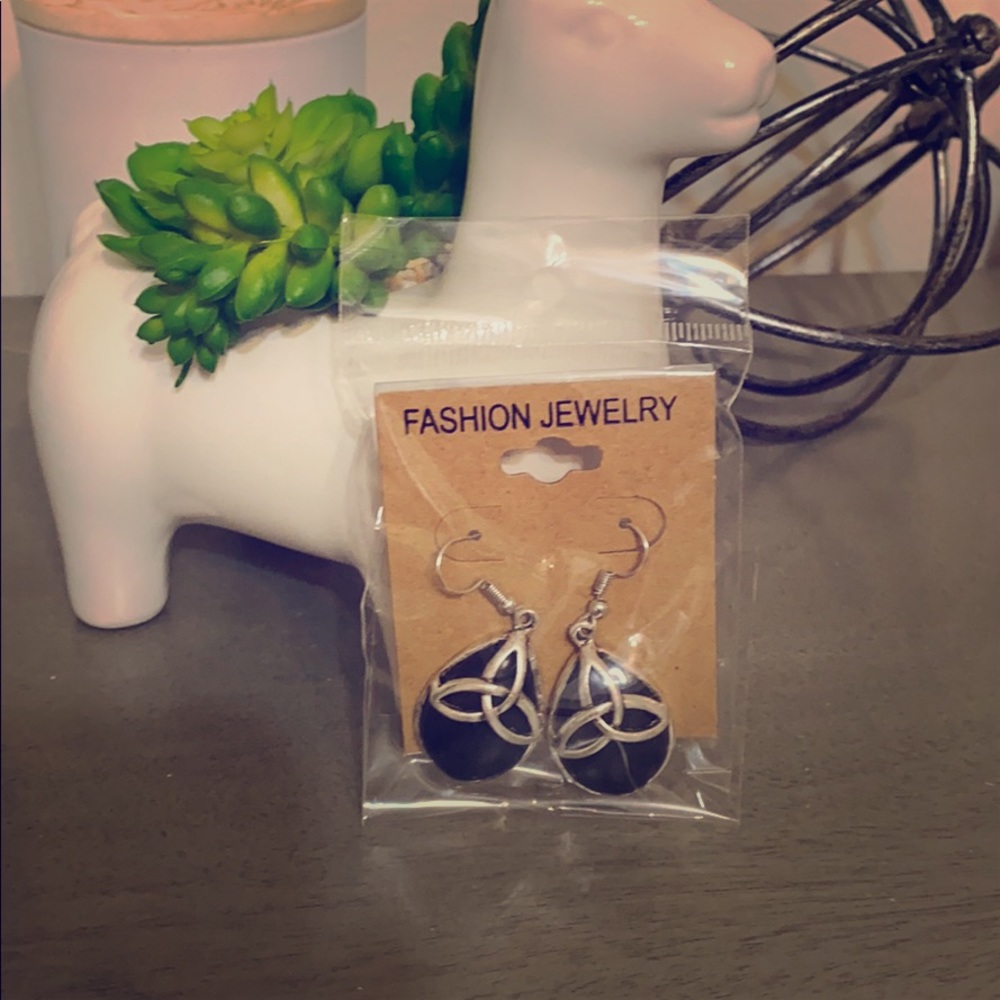 Black Celtic Earrings